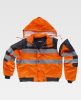 Chaquetas y parkas reflectantes workteam piloto acolchada cuello alto de poliéster negro naranja fluor para personalizar vista 1