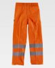 Pantalones reflectantes workteam alta visibilidad c naranja fluor con publicidad vista 1