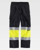 Pantalones reflectantes workteam combinado alta visibilidad , y dos bolsill negro amarillo fluor con publicidad vista 1