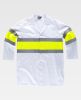 Batas sanitarias workteam c7102 de poliéster Blanco Amarillo fluor para personalizar vista 1