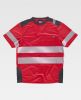 Camisetas reflectantes workteam mc segmentadas de poliéster rojo gris para personalizar vista 1