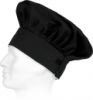 Gorros de cocina workteam servicios frances negro/blanco para personalizar vista 1