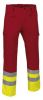 Pantalones reflectantes valento train de algodon amarillo fluor rojo con logo vista 1