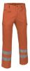 Pantalones reflectantes valento train de algodon naranja fluor con logo vista 1
