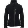 Soft shell trabajo roly antartida mujer de poliéster negro con logo vista 1