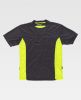 Camisetas reflectantes workteam con detales fluorescentes reflectantes de poliéster gris amarillo fluor con impresión vista 1