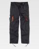 Pantalones de trabajo workteam wf1619 de poliéster negro naranja fluor con impresión vista 1